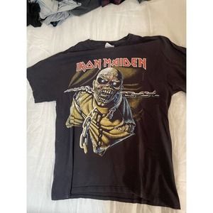 Vintage Iron Maiden Shirt Insane Rock And Roll Grunge Y2K 1990s Zombie Chains Md